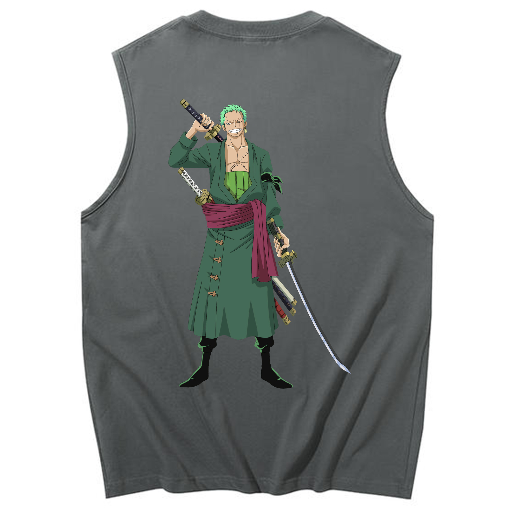 ワンピース ロロノア・ゾロ ONE PIECE Roronoa Zoro コットン100％タンクトップ（背面プリント）